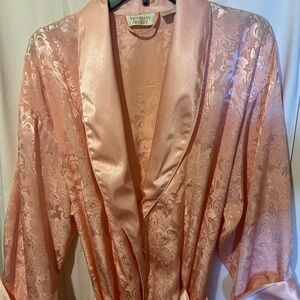 Victoria's Secret Blush Satin Floral Robe